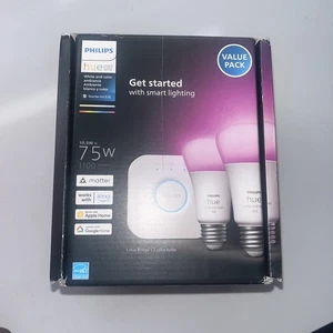 Philips HUE 75W White &Color Ambience Starter Kit E26 2-Pack - Picture 1 of 4