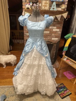 Vestido de baile vintage da década de 1980 azul-petróleo tafetá e renda - Imagem 1 de 4