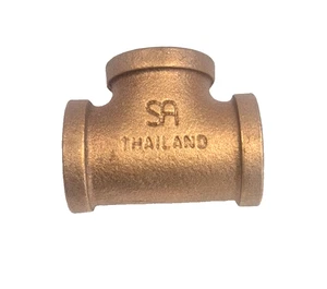 SA Merit Brass 3/4" Threaded FNPT red Brass Tee - Picture 1 of 2