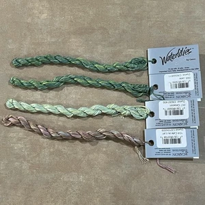 4 Skeins The Caron Collection Waterlilies Fine Silk Embrodery Thread - Picture 1 of 6