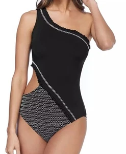 Ambrielle Textured One Piece Swimsuit Sizes M New Msrp $89.00 - Picture 1 of 9