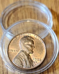 Vintage and Rare 1958D Lincoln Wheat Penny Multi ERROR Filled Mint/L in Liberty - Picture 1 of 2