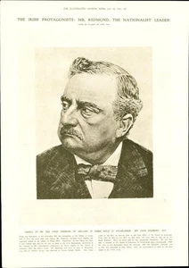 Impresión antigua 1914 - IRLANDA John Redmond MP líder nacionalista (274) - Imagen 1 de 1