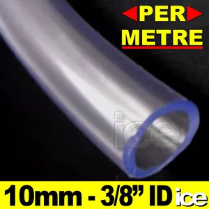 1m TUBO PVC TRASPARENTE NON RINFORZATO 10mm 3/8" PESCI LAGHETTO ACQUARIO ACQUA TUBO ARIA - Foto 1 di 1