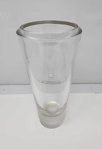 Vera Wang Illusion by Wedgwood Germany Clear Crystal Vase w/Frosted Base 11.5" - Picture 1 of 5