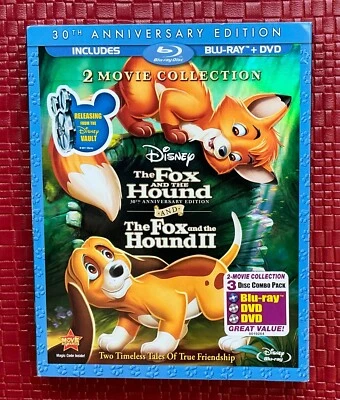 The Fox and the Hound/Fox and Hound II (Blu-ray/DVD,3-Disc, 30th Anniversary New - Image 1 of 2