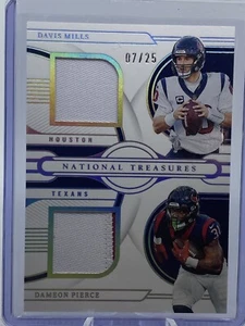 2022 National Treasures NFL Gear Combo Materiales Molinos/Pierce Holo Plata #7/25 - Imagen 1 de 9