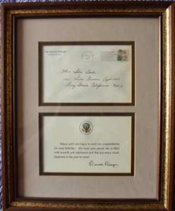 President Ronald Reagan Hand Signed Card From White House with Original Envelope - Picture 1 of 6