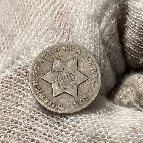 1851 3CN Three Cent Silver Cover