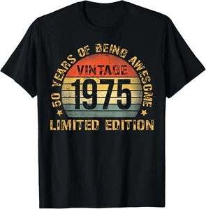 50 Year Birthday Decorations Men Gag 50yr 1975 50th Birthday T-Shirt - Picture 1 of 1