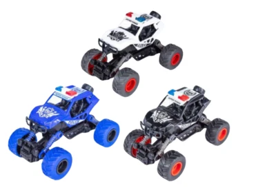 Inertia Toy Police Car Friction Drive 3 Off-Road Colors Xmas Gift for Kids - Image 1 of 4