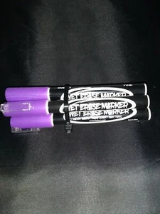 NEW Hubert Fine Point Wet Erase Purple Marker 3 Pk - Picture 1 of 3