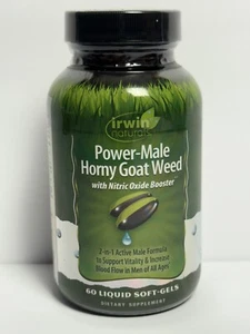 Irwin Naturals Power-Male Horny Goat Weed con refuerzo de óxido nítrico 60 geles suaves - Imagen 1 de 12