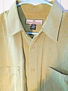 Camisa colorida Tommy Bahama a cuadros manga larga doble bolsillo talla M Gran Material - Imagen 1 de 6