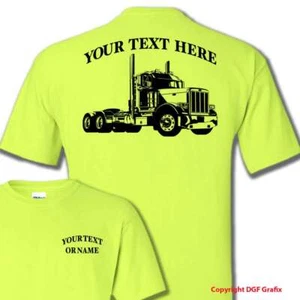 PETERBILT 359 DAY CAB - BIG RIG -PERSONALIZED CUSTOM T-SHIRT #BR015 - Picture 1 of 5