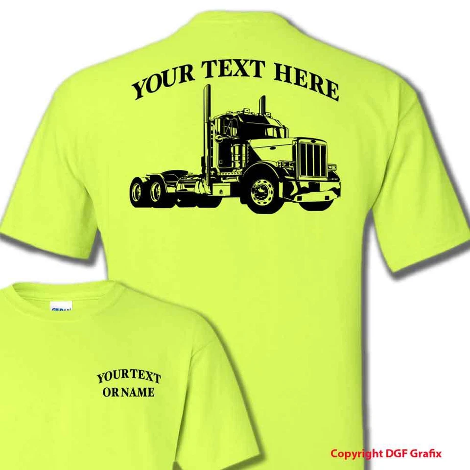 PETERBILT 359 DAY CAB - BIG RIG -PERSONALIZED CUSTOM T-SHIRT #BR015 Foto 1 de 1