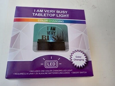 I AM VERY BUSY Color Changing Novelty Mood Lamp Mini LED Desk Tabletop New - Image 1 of 4