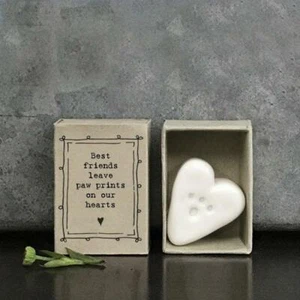 Porcelain Paw Prints Matchbox Gift - Best Fiends - Keepsake - East Of India - Picture 1 of 3