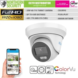 Hikvision HiLook THC-T229-M 2MP 1080P HD ColorVu 40M Luz Blanca TVI/AHD/CVI/CVB - Imagen 1 de 3