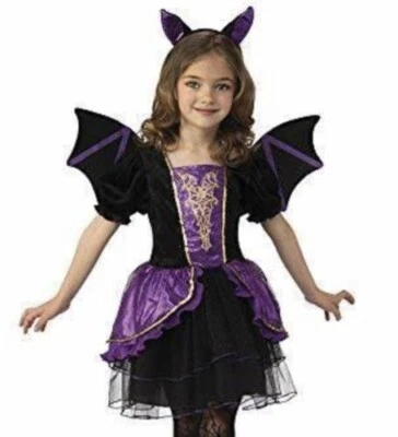 Rubie's Opus Pretty Bat Girl's L (12-14) COSTUME Dress Wings Headband Halloween - Image 1 of 4