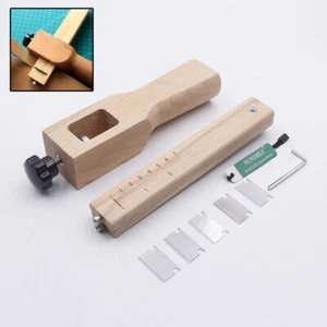 Wooden Strip Strap Belt Cutter Leather Hand Cutting Craft Tool With 5 Blade - Picture 1 of 1