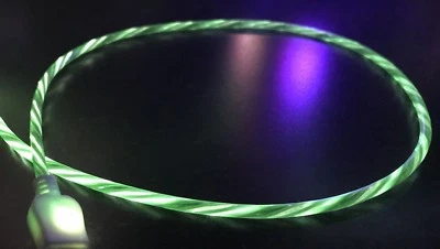 FLOWING LED LIGHT-UP USB charge Data Sync Cable charger FOR SAMSUNG LG HTC MICRO - Image 1 of 4