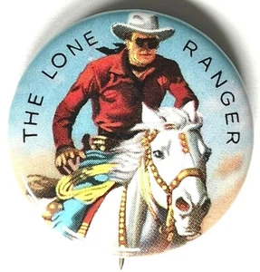 ORIGINAL VINTAGE "THE LONE RANGER" COLORIDO 1 1/4" PINBACK BOTÓN PIN BACK - Imagen 1 de 4