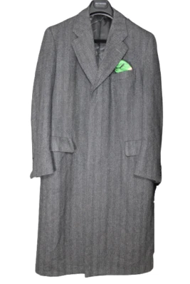Abrigo Samuelsohn Harry Rosen Sartorial Hombre 42 XL Gris Lana Espiga A Medida Foto 1 de 4