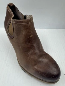 Dansko Harlene Women's Booties 9.5-10 Brown Leather Side Zip Heeled Ankle Boots - Picture 1 of 10