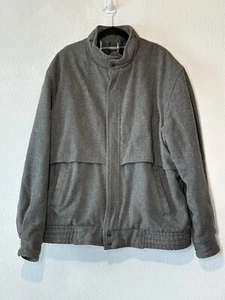 Vintage Members Only Wool Coat Gray Size XLT Bomber Jacket Flannel Lined Coat - Picture 1 of 11