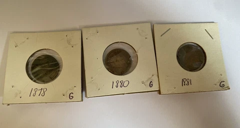 lot of 3 Indian Head one cent coins 1878 1880 1881 Cover