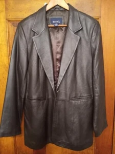 Denim & Company Women's( Large)- Brown Leather Jacket-Relaxed Fit-Bonus Buy! - Picture 1 of 6