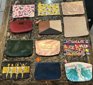 Bolso de Cosméticos Ipsy Lote 12 Lentejuelas Limones Mariposas Moda Artística Top Cremallera Nuevo - Imagen 1 de 9
