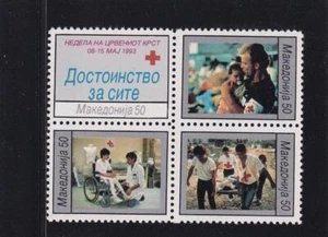 SA15c Macedonia 1993 Red Cross Week MNG block - Picture 1 of 1