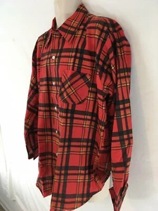 🆕️NOS Klondike Permanent Press Herren XL rot Tartan kariert Vintage 60er Flanell Hemd - Bild 1 von 9