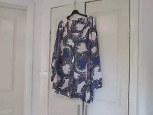Ladies Top Plus Size 24 Autograph Long Sleeves Cuff & Button V Neck Viscose - Picture 1 of 12