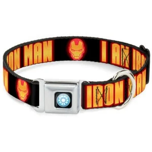 Marvel Iron Man "I Am Iron Man" Dog Collar by Buckle-Down - Picture 1 of 1