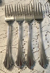 Oneida BANCROFT Stainless SALAD FORKS Flatware 7" - Set of 4 - Picture 1 of 3