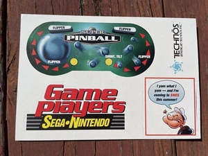 Super Pinball Game Players Controller Sticker For SNES Super Nintendo - Picture 1 of 2
