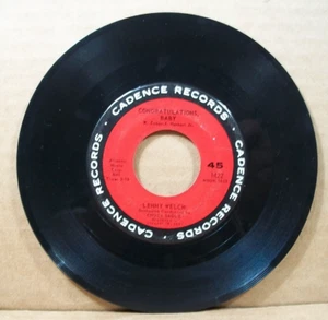 Lenny Welch - Congratulations Baby/Ebb Tide (45 RPM, 1962, Cadence Records) - Picture 1 of 5