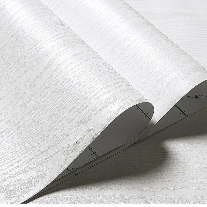 White Wood Grain Self Adhesive Film Contact Paper Wood Peel and Stick Wallpaper - Image 1 of 4