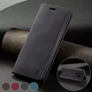 Premium Leather Magnetic Wallet Folding Phone Stander Case Cover For Cell Phones - Picture 1 of 30