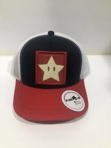 New Super Mario, STAR. Nintendo. Trucker Cap Adjustable, Blue/Red. FINAL CAP - Picture 1 of 10