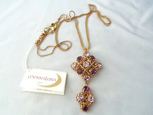 Collana con ciondolo da appendere MONNALUNA colore ametista chiaro e scuro strass - Foto 1 di 11