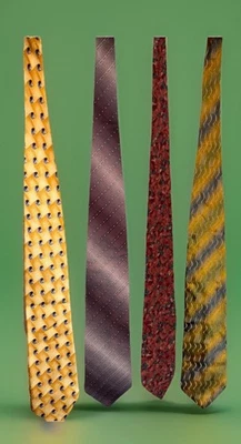 Lote de 4 corbatas de seda para hombre - patrones y marcas surtidos - corbatas Foto 1 de 4