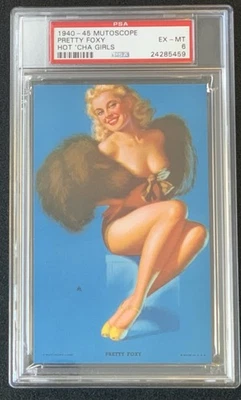 1940-45 Mutoscope Hot 'Cha Girls Pinup PRETTY FOXY (MS145) Moran - PSA 6 - Image 1 of 2
