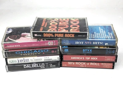 Vintage Cassette Tape Lot (9) - Rock, Pop, VG Condition  - Image 1 of 4