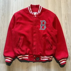 Men's Vintage Boston Red Sox Jeff Hamilton Quilted Wool Bomber Varsity Jacket L - Picture 1 of 8