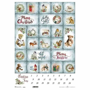 ITD Reispapier Decoupage Bastelpapier A3 Weihnachts-Elemente 0486L - Bild 1 von 1