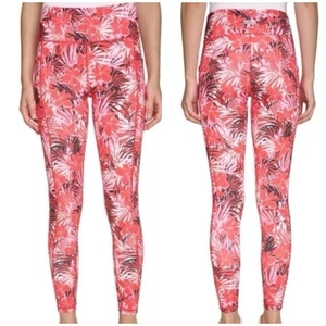 DKNY Sport Tropics Printed Yoga High Waisted Leggings, Pink, Medium NWT - Picture 1 of 10